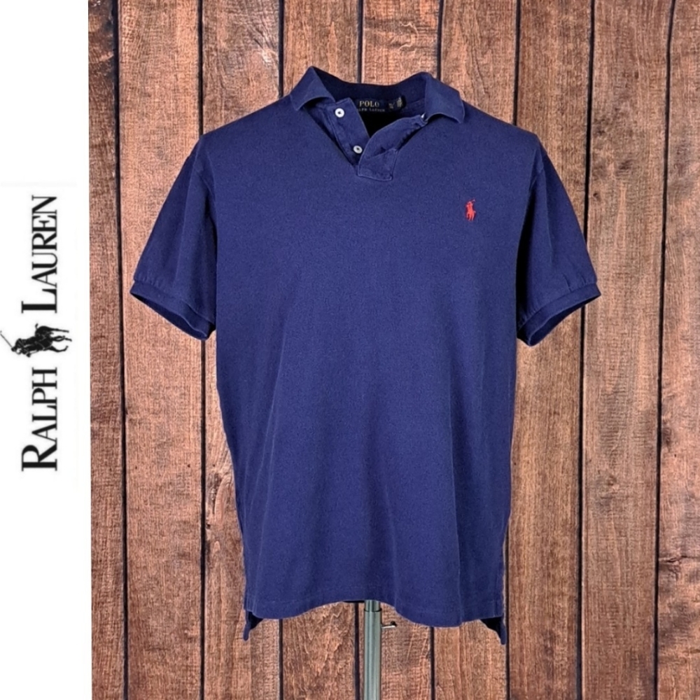 Royal Blue Custom Fit Waffle Knit Men's Polo Excellent Condition
